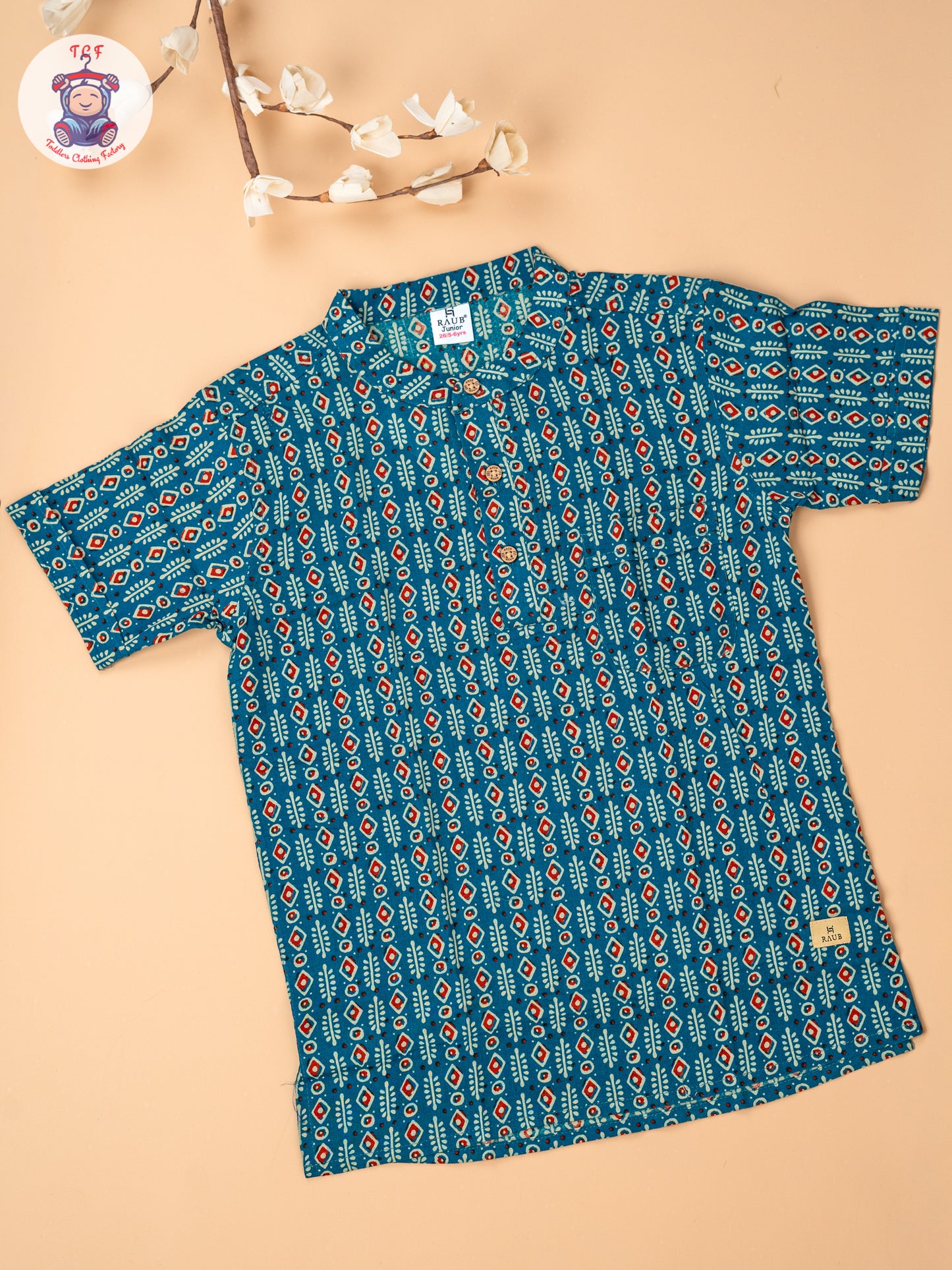 Rama Blue - Boys Readymade Short Kurta