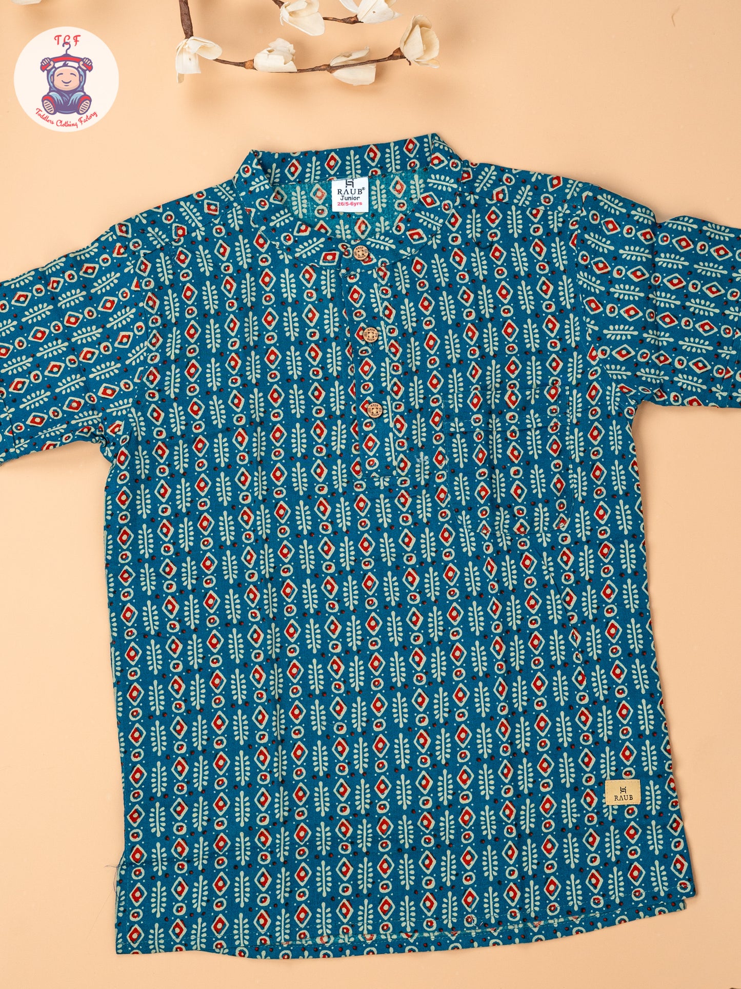 Rama Blue - Boys Readymade Short Kurta