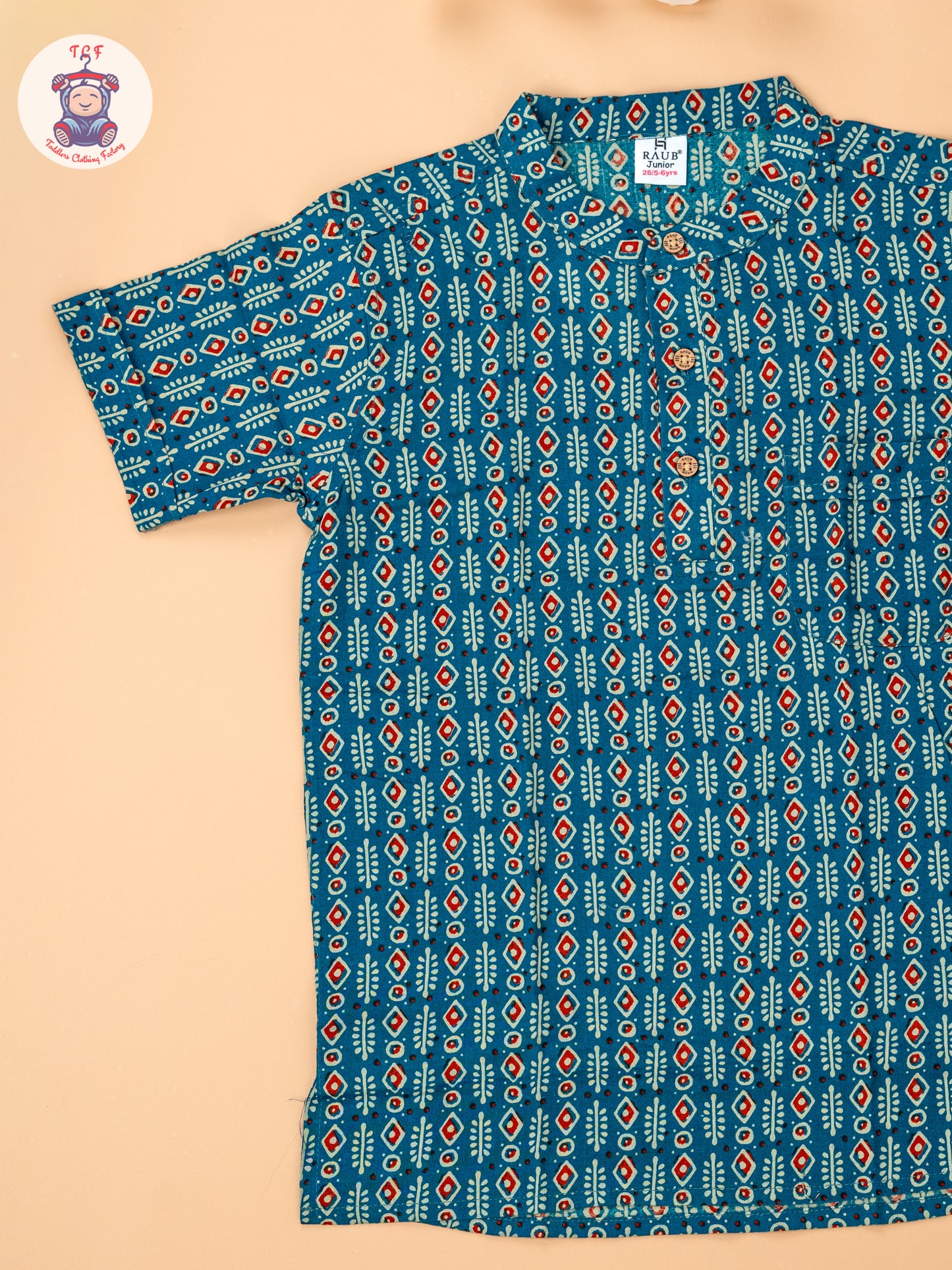 Rama Blue - Boys Readymade Short Kurta