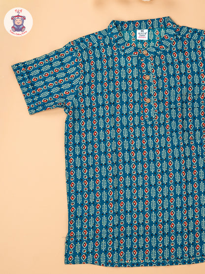 Rama Blue - Boys Readymade Short Kurta
