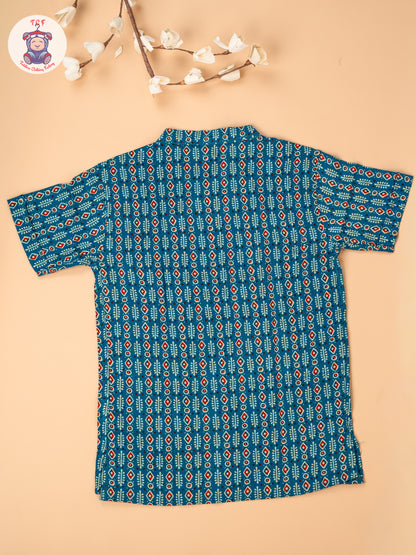 Rama Blue - Boys Readymade Short Kurta