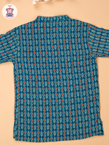 Rama Blue - Boys Readymade Short Kurta
