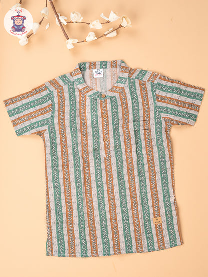 Beige - Boys Readymade Short Kurta