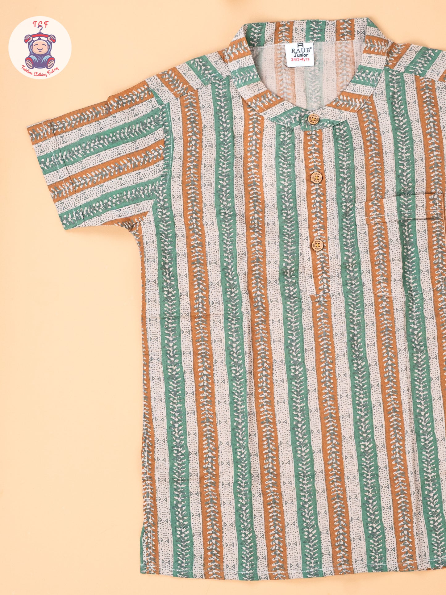 Beige - Boys Readymade Short Kurta