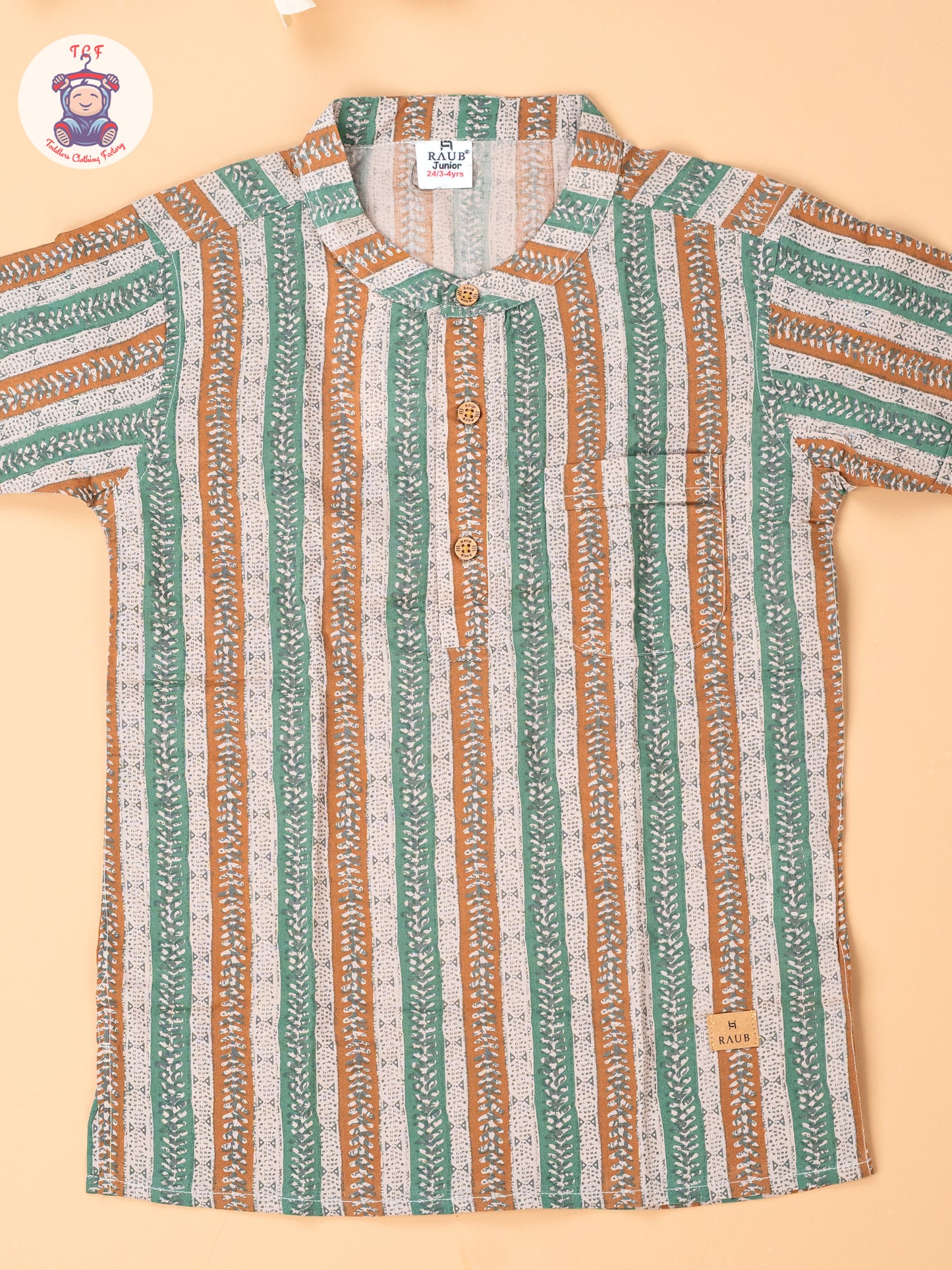 Beige - Boys Readymade Short Kurta