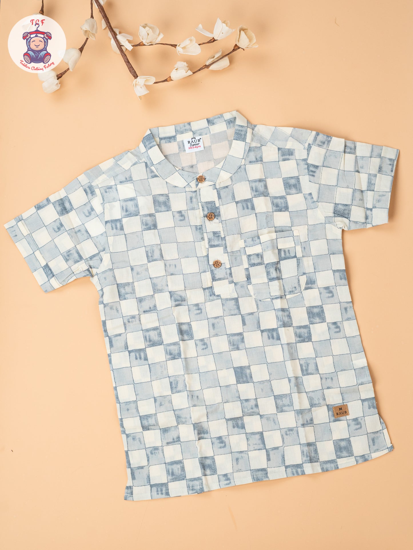 Cream - Boys Readymade Short Kurta