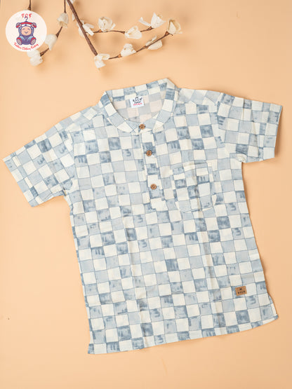 Cream - Boys Readymade Short Kurta