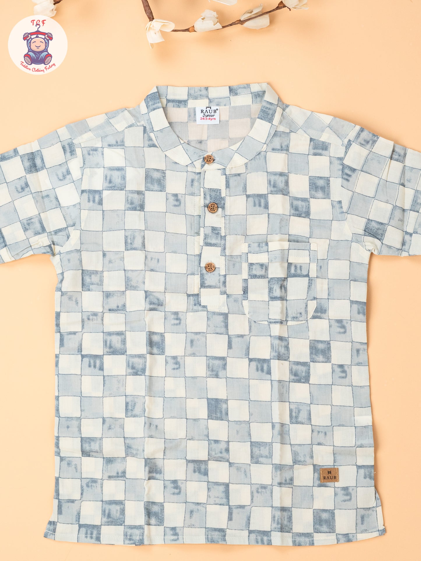 Cream - Boys Readymade Short Kurta