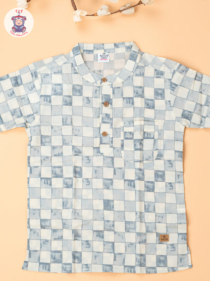 Cream - Boys Readymade Short Kurta