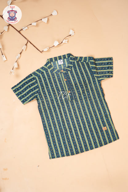 Blue & Green - Boys Readymade Short Kurta