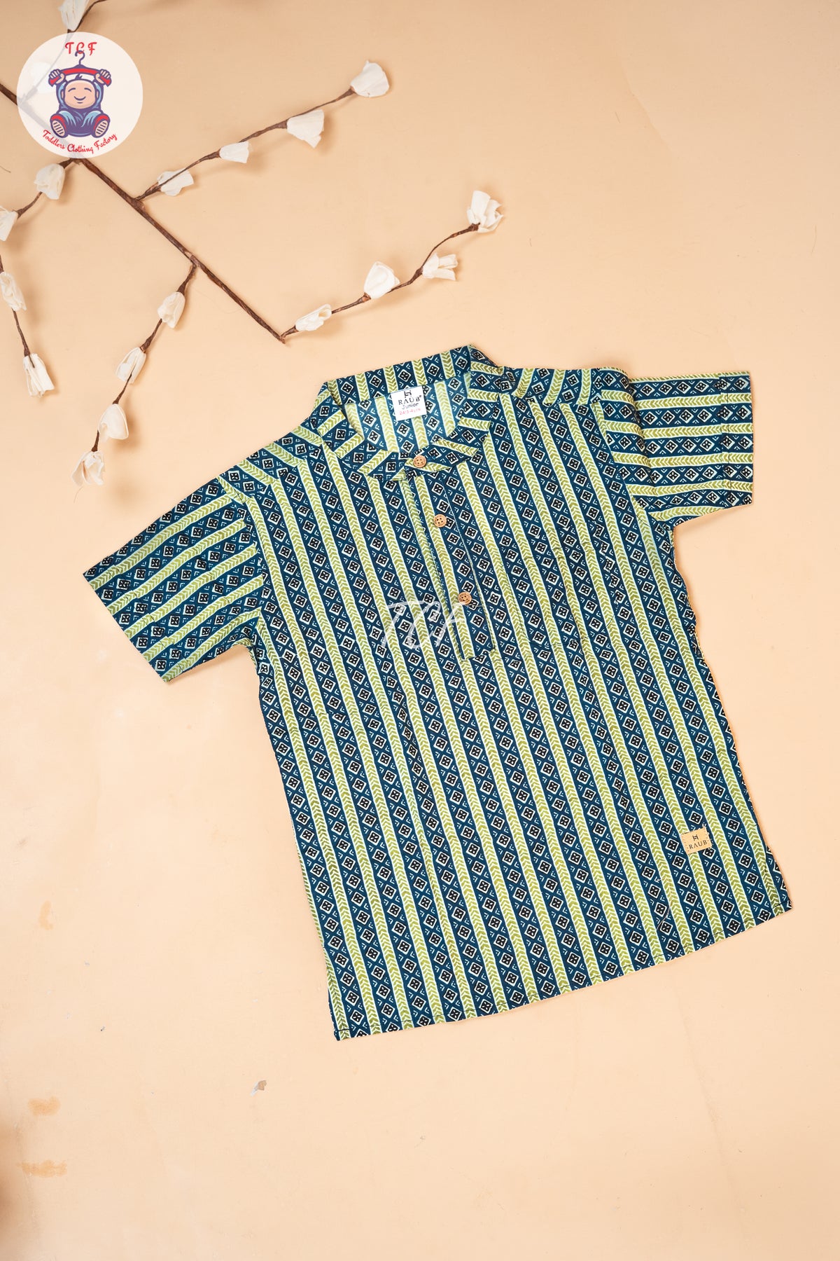 Blue & Green - Boys Readymade Short Kurta