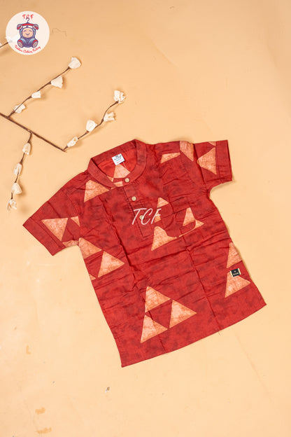Red - Boys Readymade Short Kurta