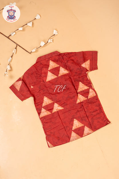 Red - Boys Readymade Short Kurta