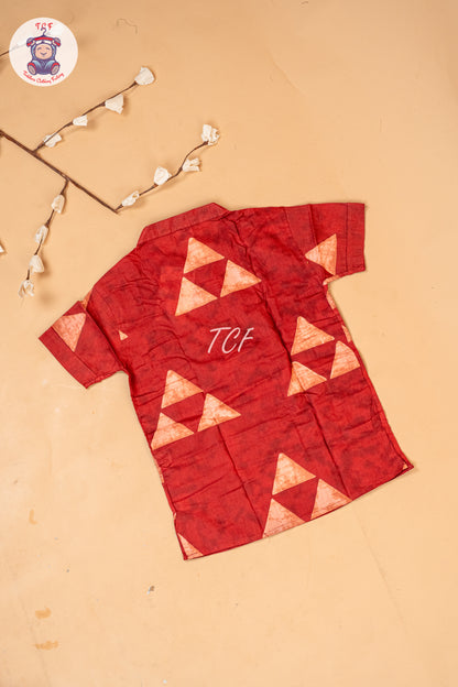 Red - Boys Readymade Short Kurta