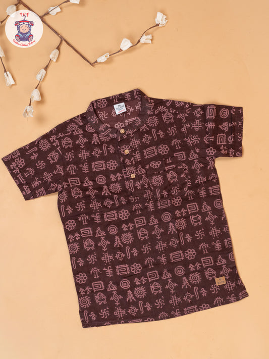 Wine - Boys Readymade Short Kurta