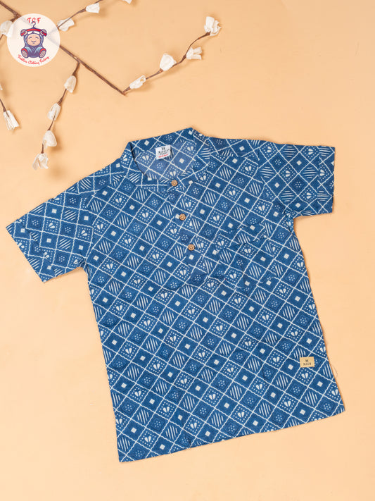 Blue - Boys Readymade Short Kurta