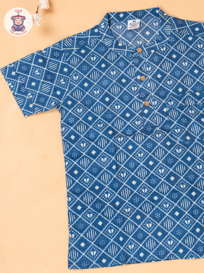 Blue - Boys Readymade Short Kurta