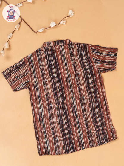 Rust & Brown - Boys Readymade Short Kurta