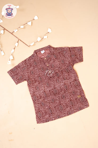 Maroon - Boys Readymade Short Kurta