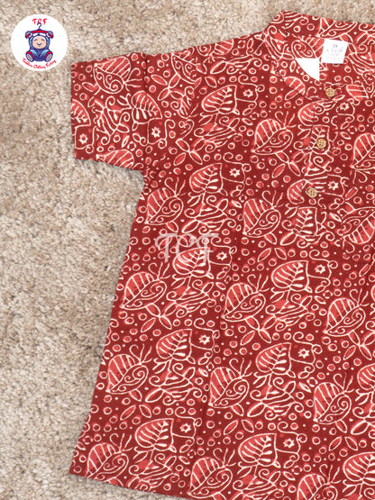 Red  - Boys Readymade Short Kurta