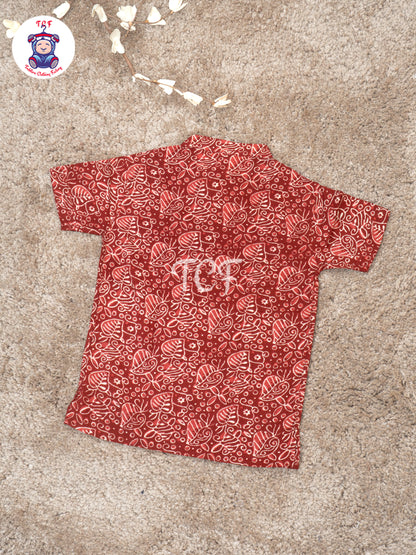 Red  - Boys Readymade Short Kurta