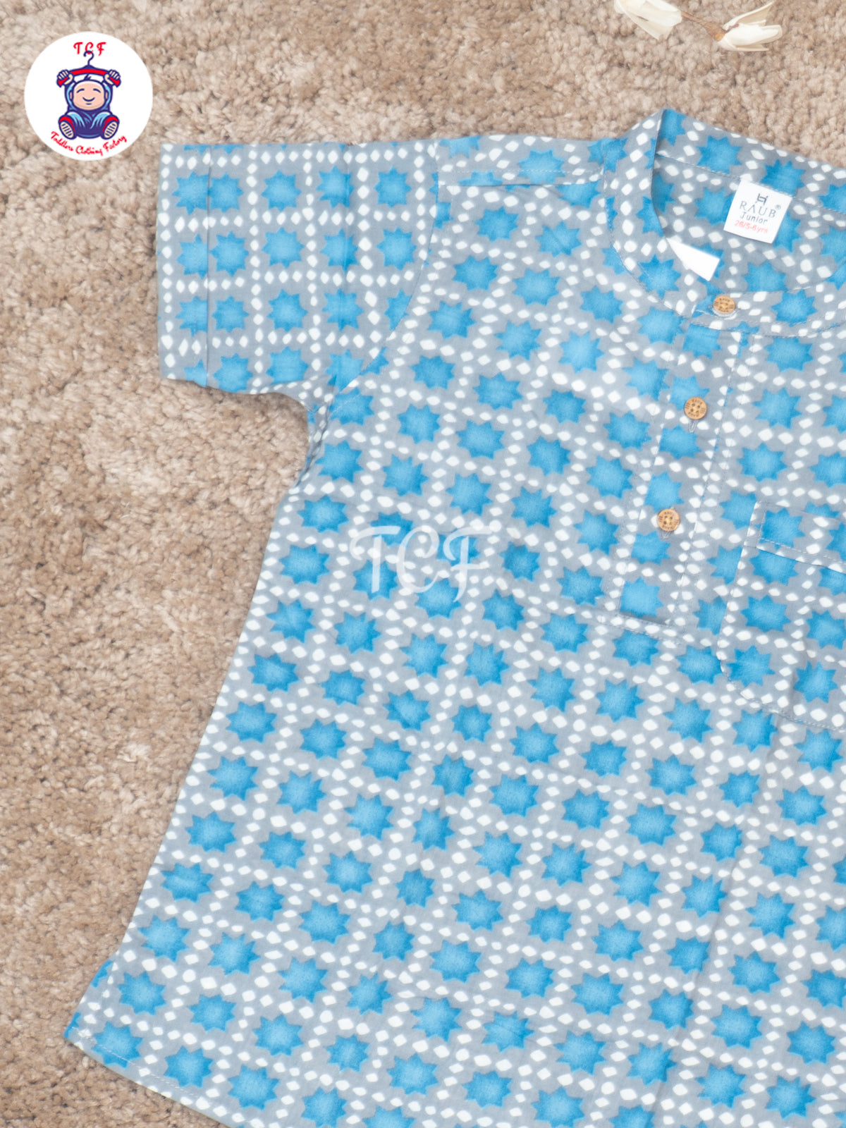 Sky Blue  - Boys Readymade Short Kurta