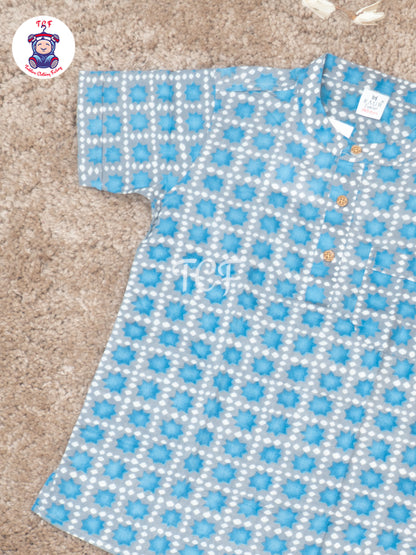 Sky Blue  - Boys Readymade Short Kurta