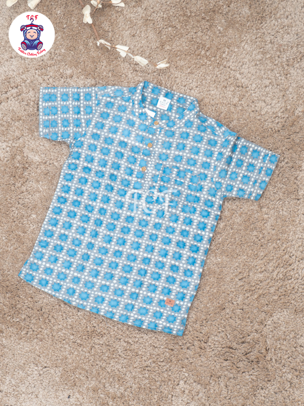 Sky Blue  - Boys Readymade Short Kurta