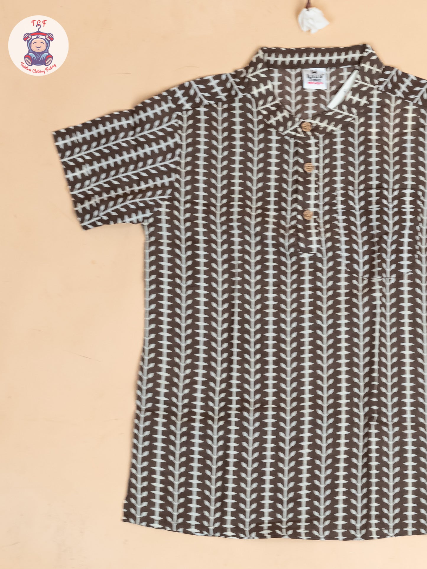 Light Green - Boys Printed Short Kurta