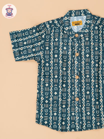Bottle Green - Boys Readymade Cotton Shirts