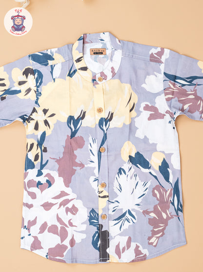 Grey - Boys Readymade Cotton Shirts