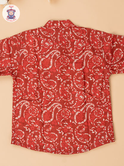Red - Boys Readymade Cotton Shirts