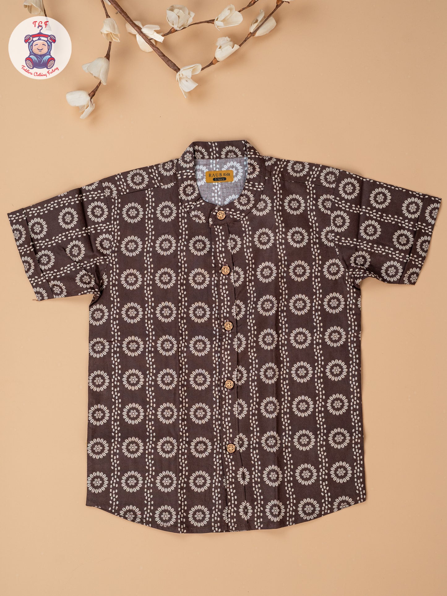 Brown - Boys Readymade Cotton Shirts