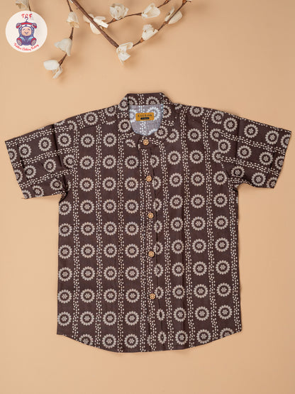 Brown - Boys Readymade Cotton Shirts