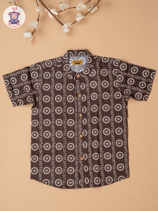 Brown - Boys Readymade Cotton Shirts