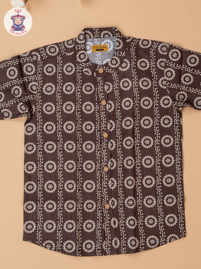 Brown - Boys Readymade Cotton Shirts