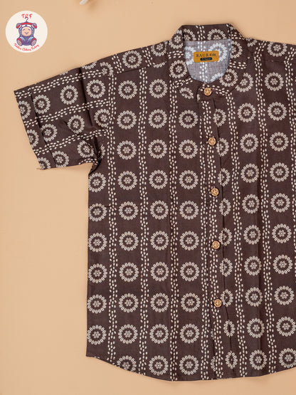 Brown - Boys Readymade Cotton Shirts