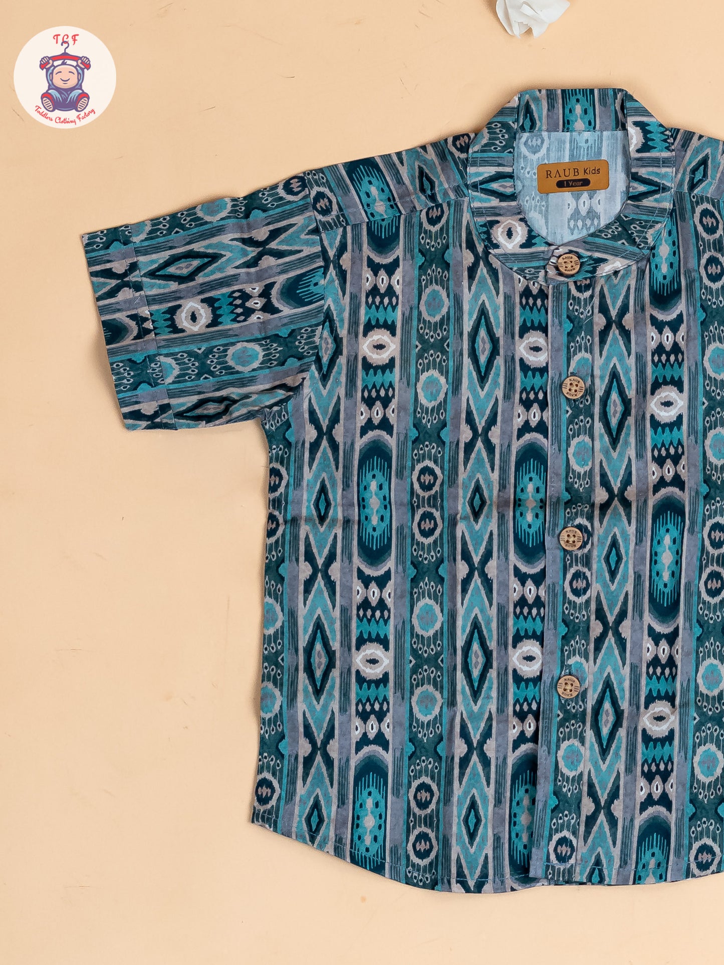 Blue - Boys Printed Cotton Shirt