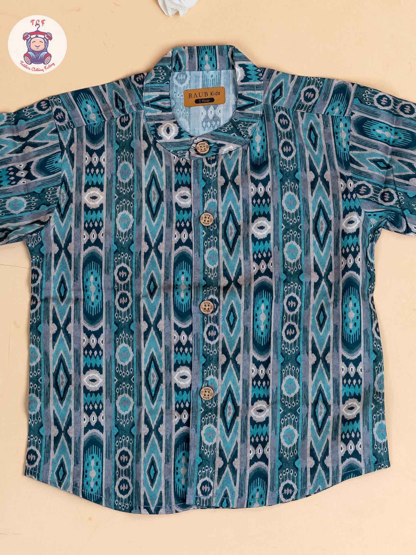 Blue - Boys Printed Cotton Shirt