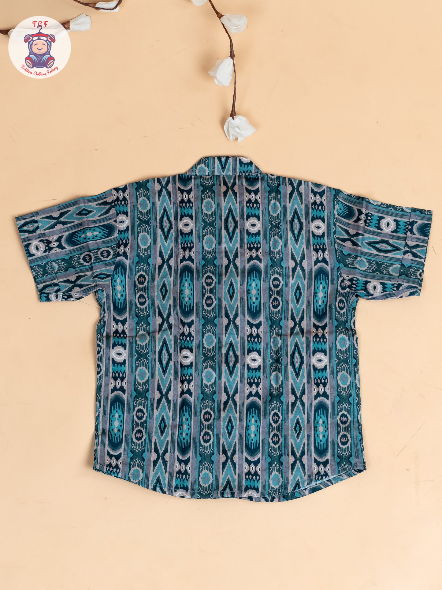 Blue - Boys Printed Cotton Shirt