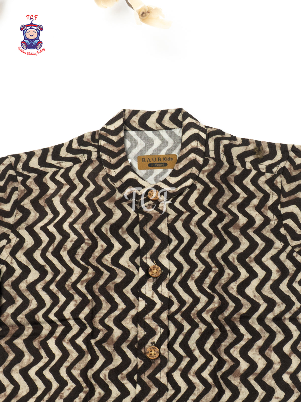 Choclate Brown - Boys Printed Cotton Shirt