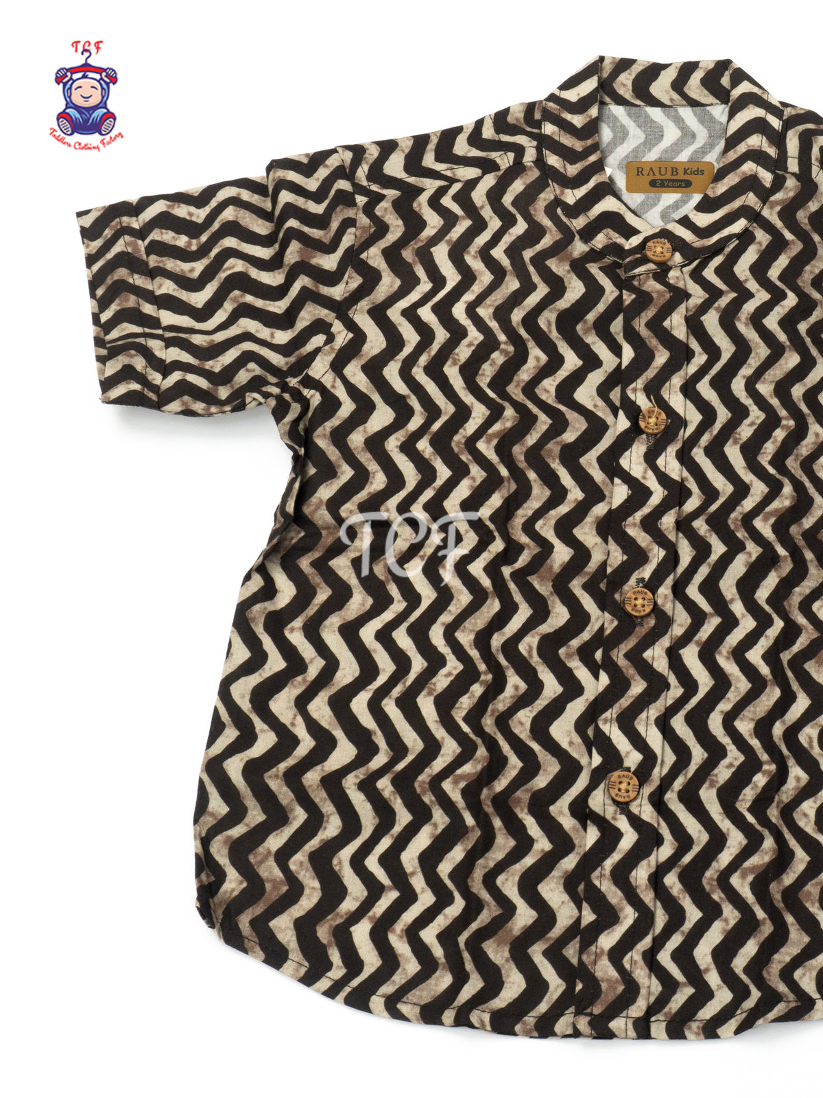 Choclate Brown - Boys Printed Cotton Shirt
