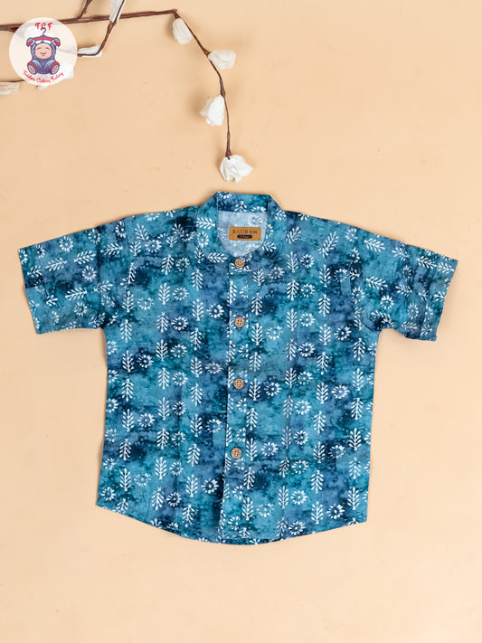 Blue  - Boys Readymade  Cotton Shirt