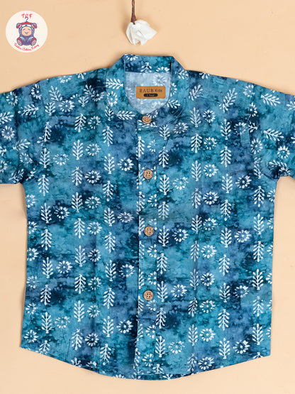 Blue  - Boys Readymade  Cotton Shirt