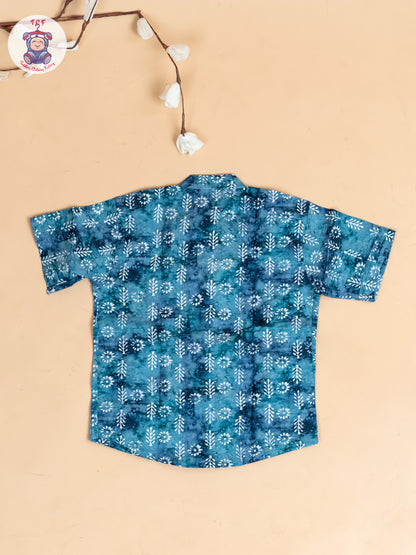 Blue  - Boys Readymade  Cotton Shirt