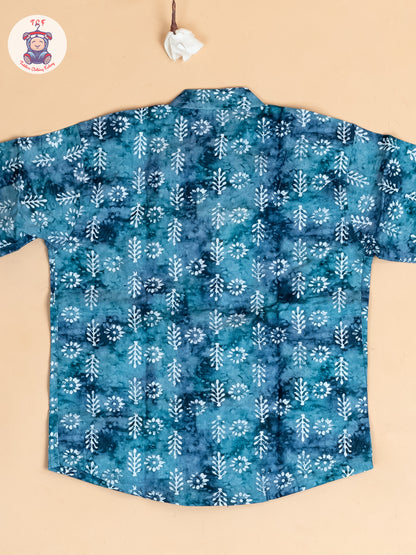 Blue  - Boys Readymade  Cotton Shirt