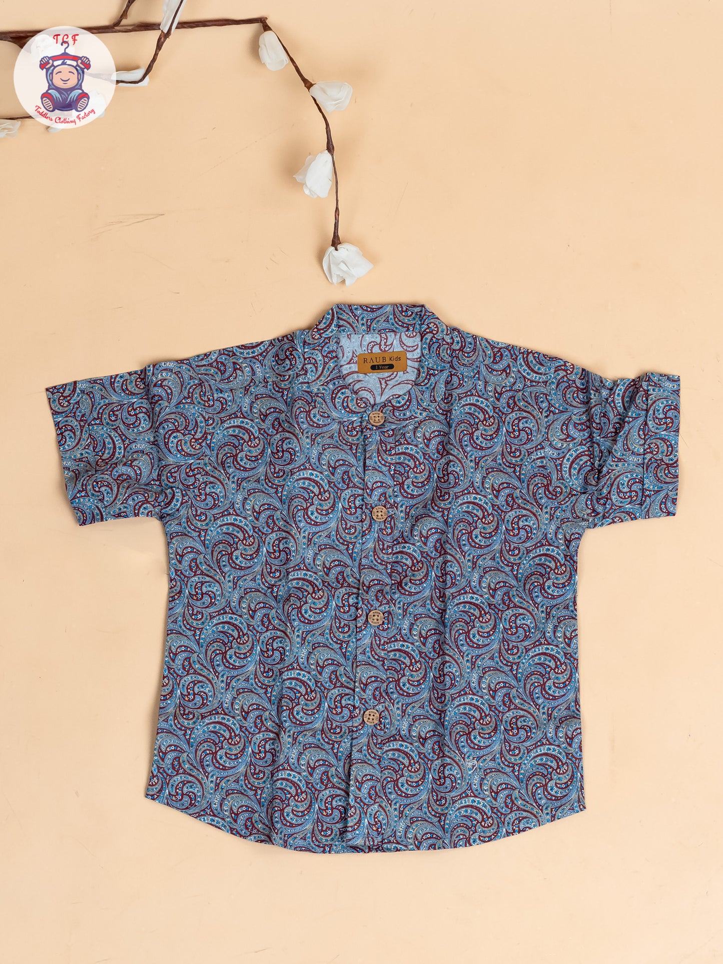 Red & Grey - Boys Readymade  Cotton Shirt
