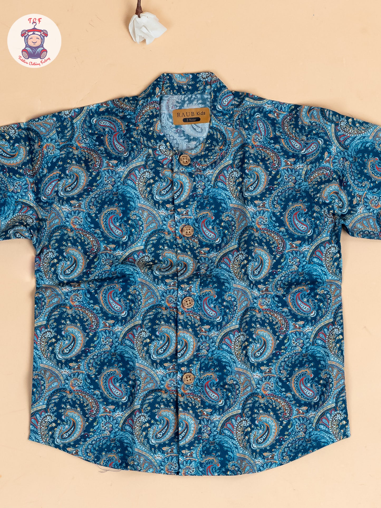 Blue - Boys Printed Cotton Shirt