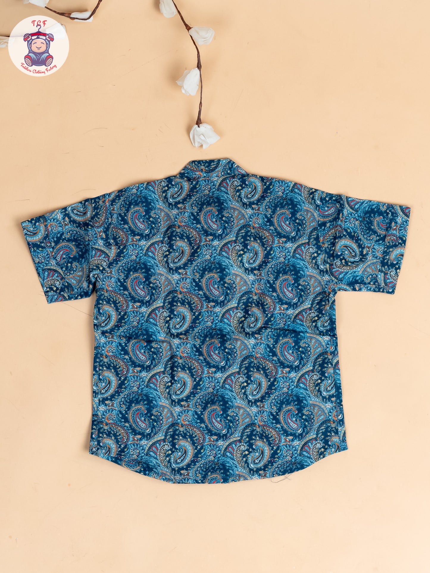 Blue - Boys Printed Cotton Shirt