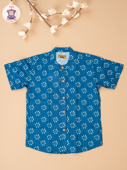 Blue - Boys Readymade Cotton Shirts
